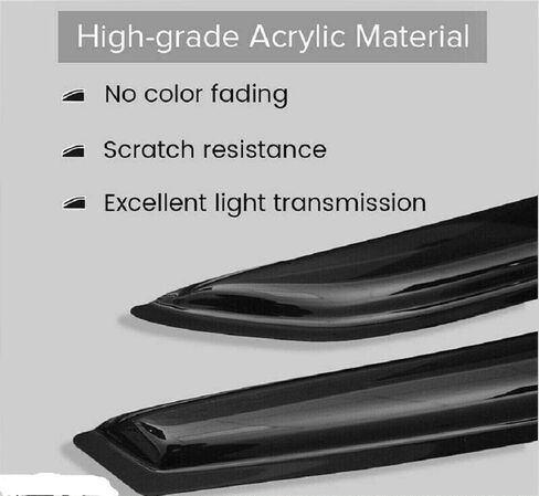 عاكس الشمس الأصلي للنافذة الواقية من الرياح مناسب لسيارة نيسان تيتان كرو كابينة 2004-2015، 4 قطع شريط خارجي على حاجب نافذة الدخان الداكن 94858 in Saudi Arabia