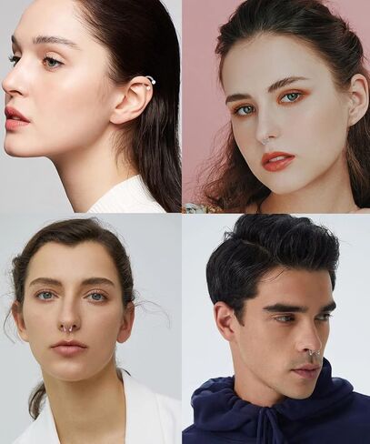 40 قطعة 316L الفولاذ المقاوم للصدأ 16G الحاجز الأنف خواتم هوب للنساء الرجال حدوة الحصان الأنف هوب الغضروف أقراط الشفاه اللولب الزنمة Daith هوب ثقب المجوهرات in Kuwait