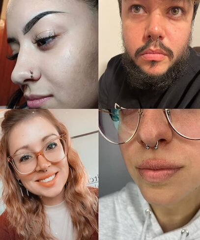 40 قطعة 316L الفولاذ المقاوم للصدأ 16G الحاجز الأنف خواتم هوب للنساء الرجال حدوة الحصان الأنف هوب الغضروف أقراط الشفاه اللولب الزنمة Daith هوب ثقب المجوهرات in Kuwait