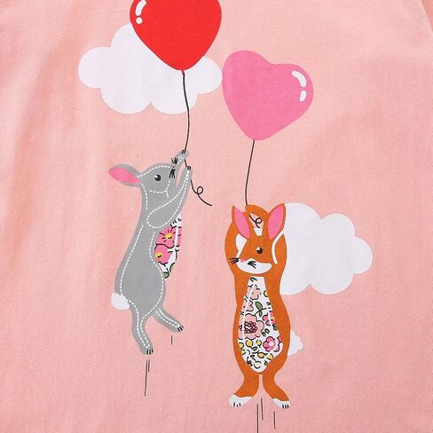 Toddler Girls T-Shirt Knit Cotton Animal Pattern Round Neck Long Sleeve Top Sweatshirt 3 Pack in Saudi Arabia