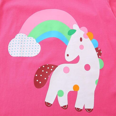 Toddler Girls T-Shirt Knit Cotton Animal Pattern Round Neck Long Sleeve Top Sweatshirt 3 Pack in Saudi Arabia