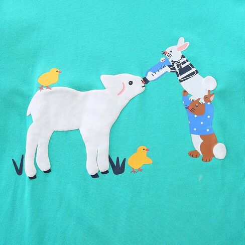 Toddler Girls T-Shirt Knit Cotton Animal Pattern Round Neck Long Sleeve Top Sweatshirt 3 Pack in Saudi Arabia