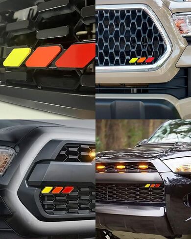 شارة ديكور شبكية TRD بشعار ماسي ثلاثي الألوان متوافق مع Toyota 4Runner Tacoma Tundra وغيرها من الشبكات أو الشبكة المشقوقة (أحمر برتقالي أصفر) in Saudi Arabia