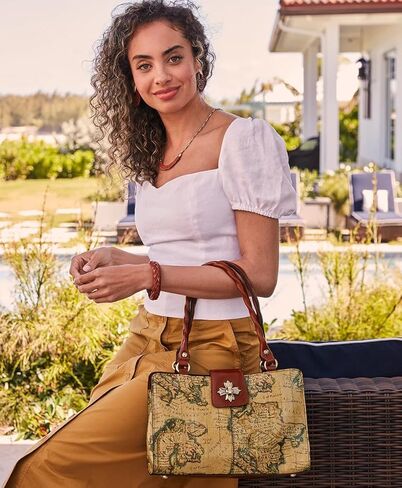 حقيبة باتريشيا ناش الجلدية روزينا ذات الخريطة الأوروبية متعددة الجيوب in Kuwait