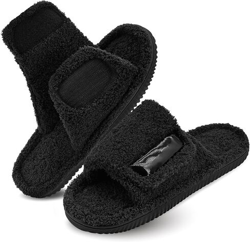 Panda Bros Adjustable House Slippers for Men Soft Open Toe Breathable Indoor Outdoor Slip on Slides Slippers with Memory Foam for Home Bedroom in Kuwait