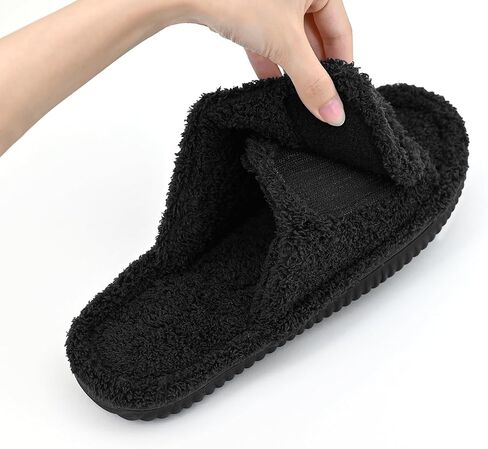 Panda Bros Adjustable House Slippers for Men Soft Open Toe Breathable Indoor Outdoor Slip on Slides Slippers with Memory Foam for Home Bedroom in Kuwait