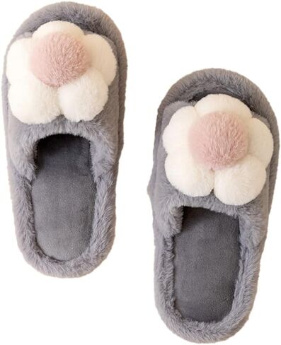 Solyinne Flower Slipper for Women Cute Fuzzy House Slippers Fashion Non-slip Slippers Indoor and Outdoor Slippers in Saudi Arabia
