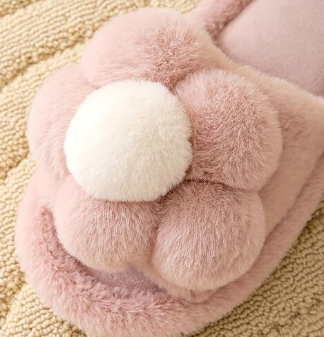 Solyinne Flower Slipper for Women Cute Fuzzy House Slippers Fashion Non-slip Slippers Indoor and Outdoor Slippers in Saudi Arabia