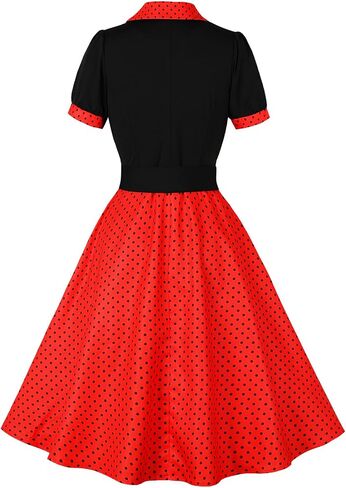 Wellwits Women's Black Bodice Button up Printed Pleated Work Office Formal Cocktail 1950s Vintage Blazer Dress in Saudi Arabia