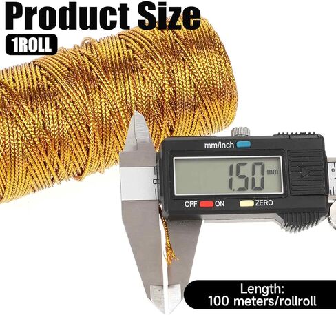 cobee 328 Feet Gold String Twine, Gold Wrapping Twine String, Metallic Gold Cord Gold Twine, Glitter String Thread for DIY Crafting Presents Gift Wrapping(1.5mm) in Saudi Arabia