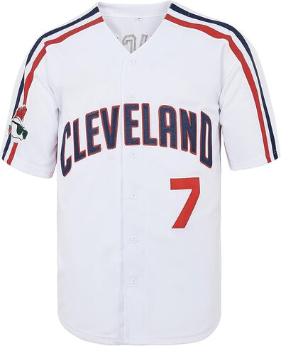 Men's Ricky Vaughn 99 Movie Baseball Jersey,90s Hip Hop Clothing Stitched Sports Fan Shirt Jersey Navy Grey White in Saudi Arabia
