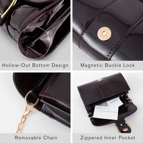 محفظة كلاتش للنساء - حقيبة كتف جلدية صغيرة للسهرة، حقيبة كلاتش كلاسيكية، حقيبة يد مغلقة بإبزيم in Kuwait