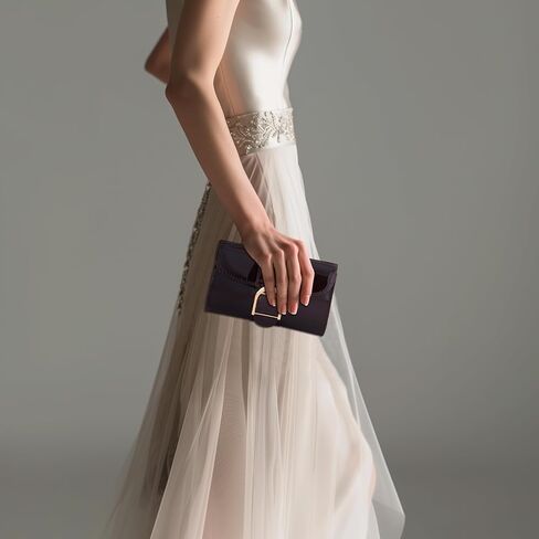 محفظة كلاتش للنساء - حقيبة كتف جلدية صغيرة للسهرة، حقيبة كلاتش كلاسيكية، حقيبة يد مغلقة بإبزيم in Kuwait