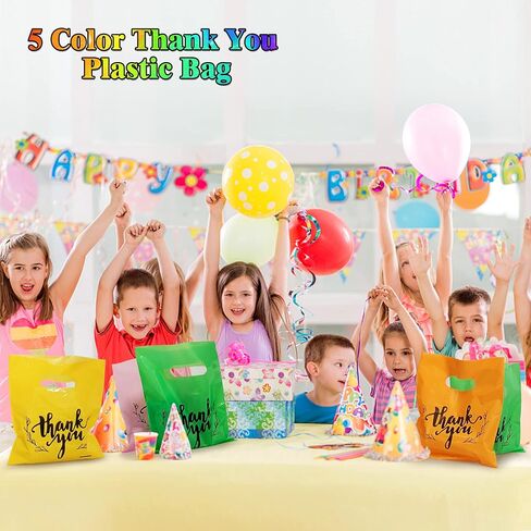 KEEPARTY 100 PCS Small Thank You Merchandise Bags Plastic Goodie Bags Party Favor Bags for Birthday Party Baby Shower Wedding Merchandise Gifts Trade Shows (White) in Saudi Arabia