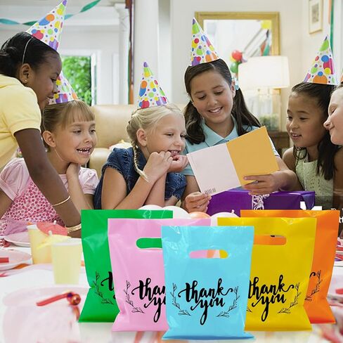 KEEPARTY 100 PCS Small Thank You Merchandise Bags Plastic Goodie Bags Party Favor Bags for Birthday Party Baby Shower Wedding Merchandise Gifts Trade Shows (White) in Saudi Arabia