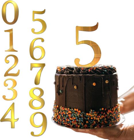 Big 3.7 IN 0-9 Black Birthday Number Cake Toppers Large Black Acrylic Happy Anniversary Cake Topper Sticks For Diy Handmade Cake Sign Decorations 10 Pcs Cupcake Topper Party Supplies Set Black in Kuwait