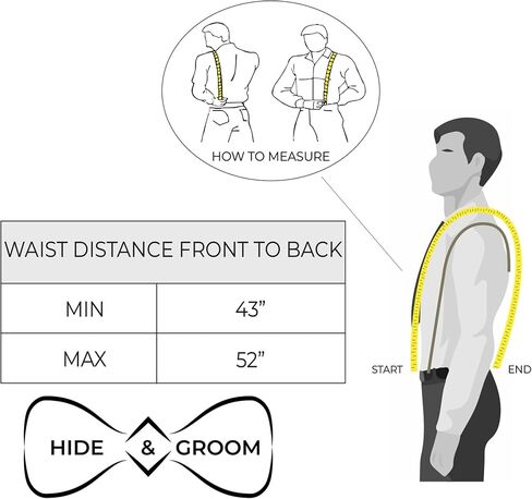 Hide & Groom - Hipster Suspenders with Adjustable Straps Handmade from Full Grain Leather - Bourbon Brown in Saudi Arabia