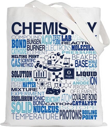 LEVLO Chemistry Canvas Tote Bag Chemistry Teacher Gift Chemist Shoulder Bag For Chemistry Lover in Saudi Arabia