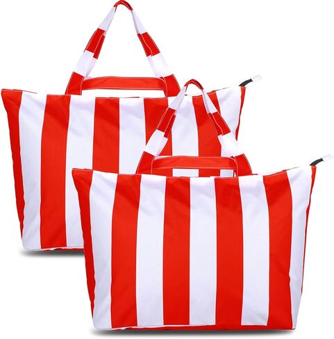 قطعتان من حقائب الشاطئ الكبيرة للنساء مع جيب بسحاب مقاومة للماء ومضادة للرمل لعطلة نهاية الأسبوع حقيبة سفر للمستشفى وحقيبة حمام السباحة in Kuwait