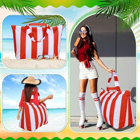 قطعتان من حقائب الشاطئ الكبيرة للنساء مع جيب بسحاب مقاومة للماء ومضادة للرمل لعطلة نهاية الأسبوع حقيبة سفر للمستشفى وحقيبة حمام السباحة in Kuwait