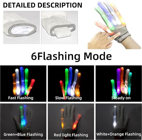قناع LED للهالوين من JOYIN مع قفازات، وقناع هيكل عظمي مخيف وقفاز لإكسسوارات أزياء الهالوين in Saudi Arabia