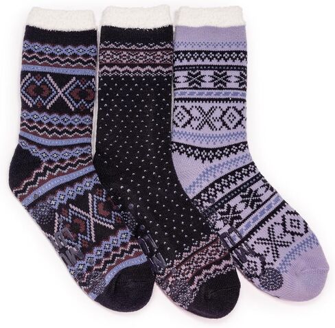 MUK LUKS Women's 3 Pk. Tall Cozy Lined Lounge Socks in Saudi Arabia