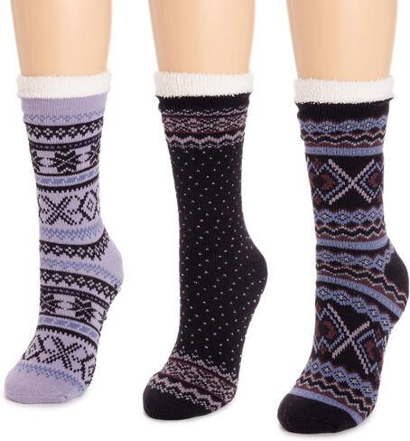 MUK LUKS Women's 3 Pk. Tall Cozy Lined Lounge Socks in Saudi Arabia