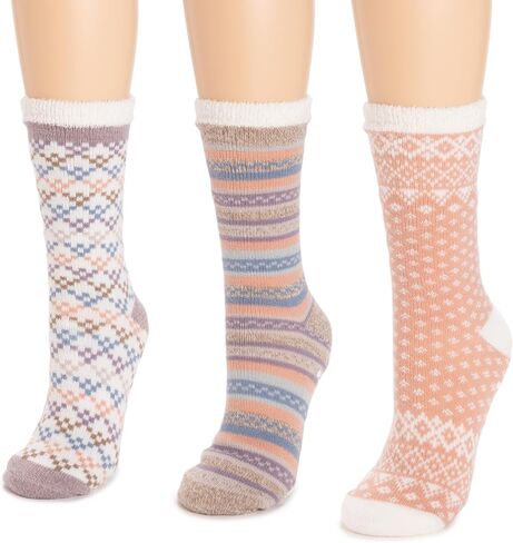 MUK LUKS Women's 3 Pk. Tall Cozy Lined Lounge Socks in Saudi Arabia