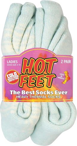 HOT FEET Thermal Socks For Women - Warm & Thick Insulated Crew Socks for Cold Winter Weather, Cute Colorful Womens Warm Socks in Kuwait