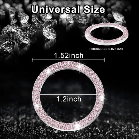 LivTee 1 PCS Crystal Double Rhinestone Car Engine Start Stop Decoration Ring, Bling car Accessories, Push to Start Button, Key Ignition & Knob Bling Ring, Colorful in Saudi Arabia