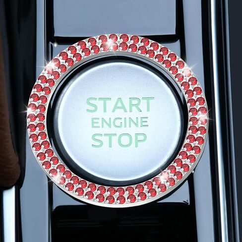 LivTee 1 PCS Crystal Double Rhinestone Car Engine Start Stop Decoration Ring, Bling car Accessories, Push to Start Button, Key Ignition & Knob Bling Ring, Colorful in Saudi Arabia