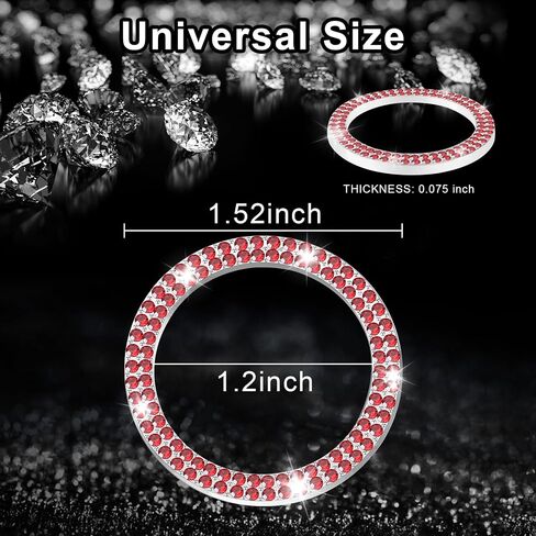 LivTee 1 PCS Crystal Double Rhinestone Car Engine Start Stop Decoration Ring, Bling car Accessories, Push to Start Button, Key Ignition & Knob Bling Ring, Colorful in Saudi Arabia