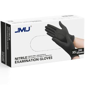 JMU Nitrile Exam Gloves Medium,200 Count Nitrile Disposable Gloves, 3.5 Mil Nitrile Gloves Food Safe Latex Free
