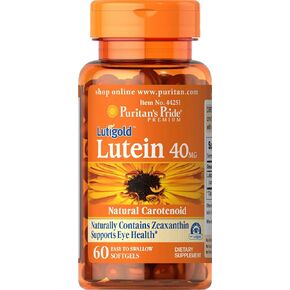 Puritan's Pride Lutein 40 Mg with Zeaxanthin, Helps Support Eye Health*, Whole Bean, 60 Ct,