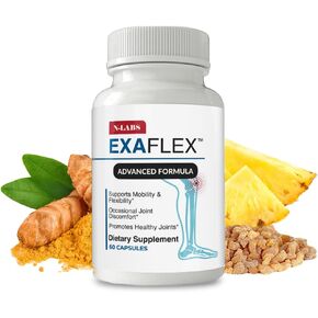 ExaFlex - Advanced Formula Joint & Bone Multivitamin - Contains Glucosamine Chondroitin, Boswellia Extract, Turmeric, Quercetin, Methionine, MSM, Bromelain Supplement, Made in USA - 60 Capsules