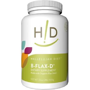 Hallelujah Diet الجيل الجديد من مسحوق B-Flax-D - بذور الكتان العضوية، مصدر حيوي للألياف، وفيتامينات D، وB12، وK2، ومكمل غذائي (32oz) in Kuwait