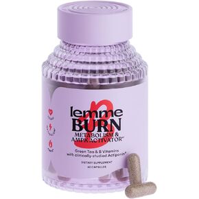 Lemme Burn Belly Fat Capsules, Clinically Studied AMPK Metabolic Activator Actiponin Jiaogulan, 50% EGCG Green Tea Extract, Vitamin B6, Methyl B12 for Men and Women - Vegan- 60 Count (Pack of 2)