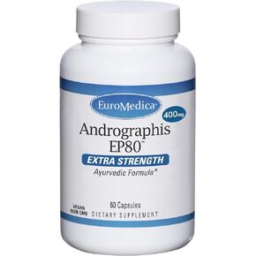 Euromedica Andrographis EP80 Extra Strength - 60 Capsules - Ayurvedic Formula - Non-GMO, Vegan - 60 Servings