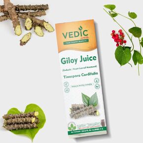 Vedic Juice Giloy Juice - Herbal and Ayurvedic Pure Natural Giloy Juices - 1000 ML (33.8 OZ)