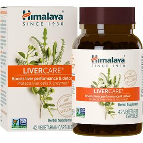 Himalaya LiverCare لدعم الكبد الكامل، وتطهيره وإزالة السموم، وحماية الخلايا والإنزيمات، 375 مجم، 42 كبسولة، كمية تكفي لمدة 3 أسابيع