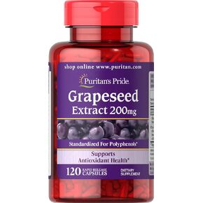 Puritan's Pride Grapeseed Extract 200 Mg Capsules, 120 Count