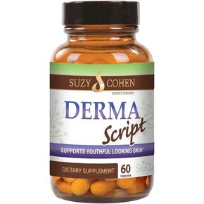 DermaScript Clear Skin Probiotic- Skin Care Routine Supplement - Biotin Face Supplemnt - Fights Acne, Dryness, Irritation and Rashes (60 Capsules)
