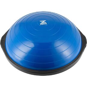 ZELUS 25in. Balance Ball | 660lb Inflatable Half Exercise Ball Wobble Board Balance Trainer w Nonslip Base | Half Yoga Ball Strength Training Equipment w 2 Bands, Pump, Extra Ball Included