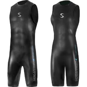 Synergy Triathlon Wetsuit 3/2mm - Volution Sleeveless Quick John Smoothskin Neoprene for Open Water Swimming Ironman & USAT Approved