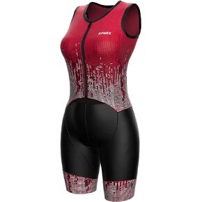 Sparx Women's Triathlon Suit One Piece Sleeveless Full Zipper Tri Suit Quick Drying Running Swimming Cycling