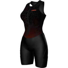 Sparx Sports Women Triathlon Suit Tri Short Racing Cycling Swim Run (صغير، جلد الحيوان)، أسود in Kuwait