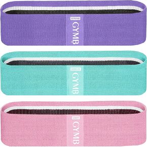 Gymb Premium Resistance Bands for Working Out - Exercise Bands to Workout Glutes, Thighs & Legs - Non Slip Cloth Booty Bands for Gym & Home Fitness, Yoga, Strength & Pilates for Men/Women - 3 Levels