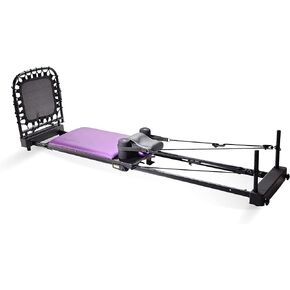 AeroPilates Reformer Plus 379 - Pilates Reformer Workout Machine for Home Gym - Cardio Fitness Rebounder - Up to 300 lbs Weight Capacity