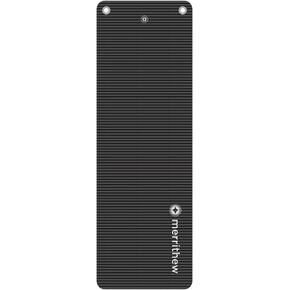 Merrithew STOTT PILATES Deluxe Pilates Mat with Grommets (Graphite) 0.6 inch / 15 mm, Black