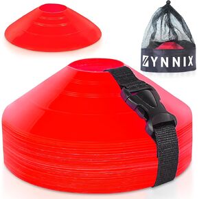 ZYNNIX Soccer Cones (Set 40, 50) with Mesh Bag & Strap, Flexible Sports Cones for Soccer, Basketball, Football Training Equipment, Agility Training for Indoor & Outdoor Games